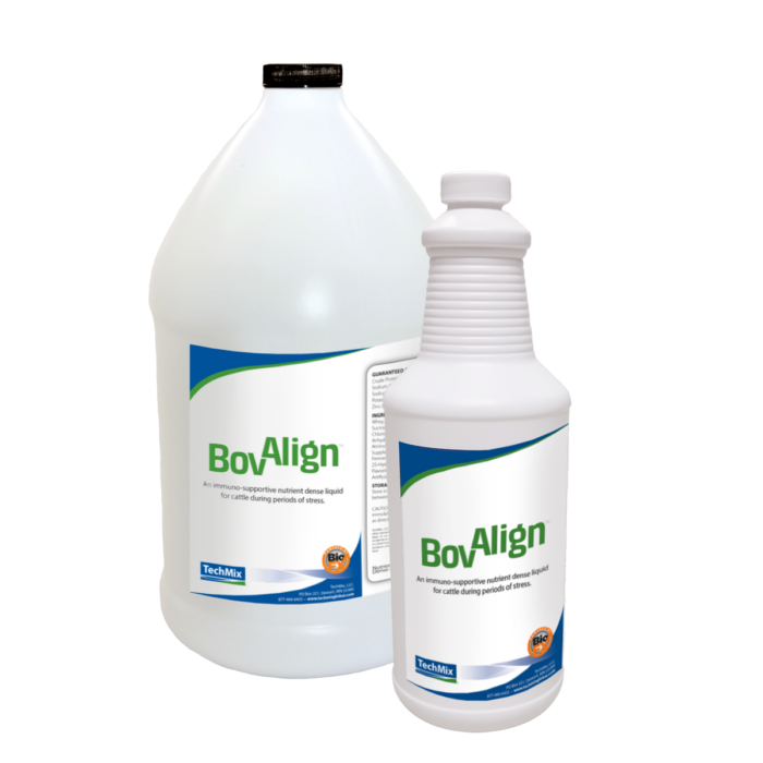 BovAlign product family image showing a 1 gallon jug and 32oz bottle