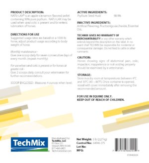 TechMix Natu-Lax Pellets Back label