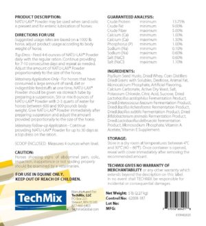 TechMix Natu-Lax Pellets Back label